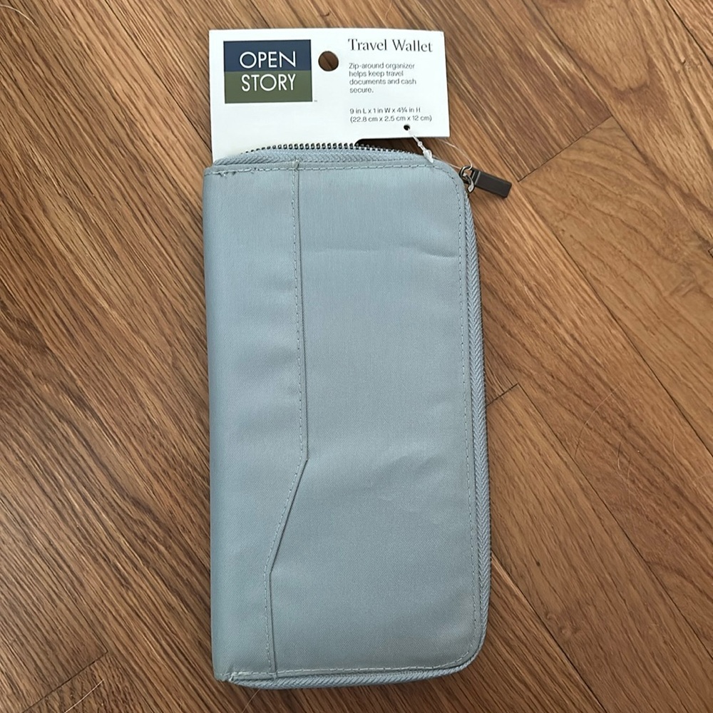Travel Wallet, zip around, grey
